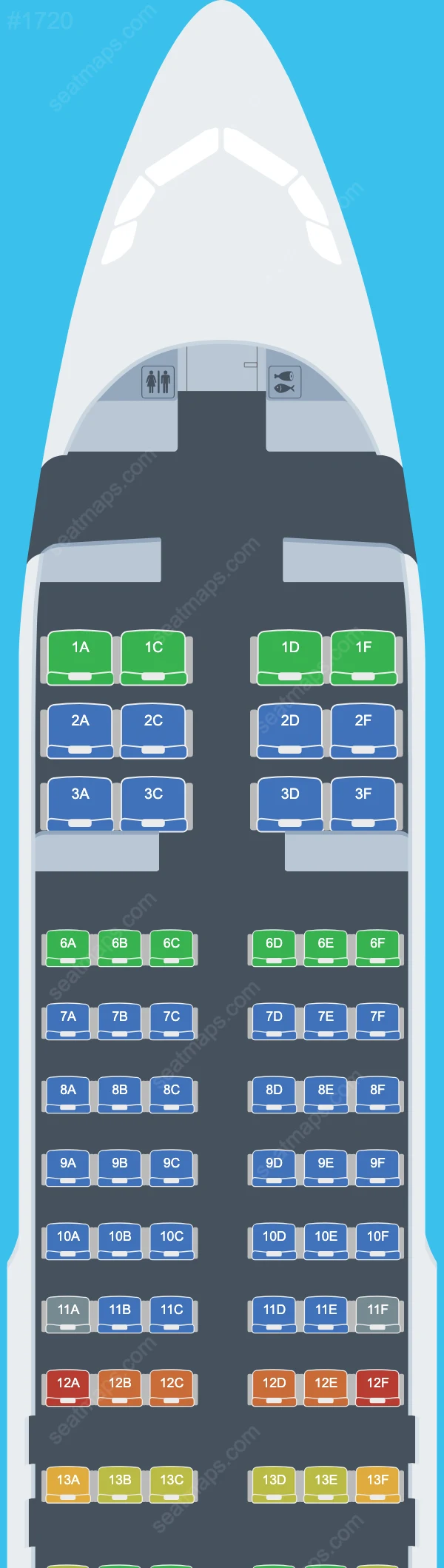 Aeroflot Airbus A320 Seat Maps A320-200neo