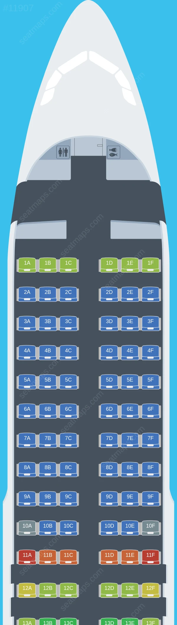 FlyArystan Airbus A320-200 seatmap preview