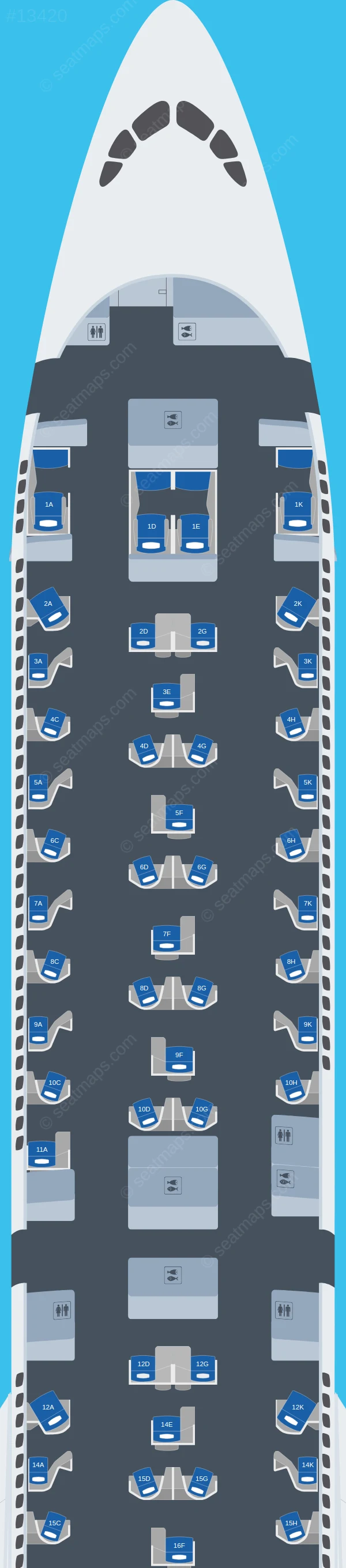Lufthansa Airbus A350-1000 seatmap preview