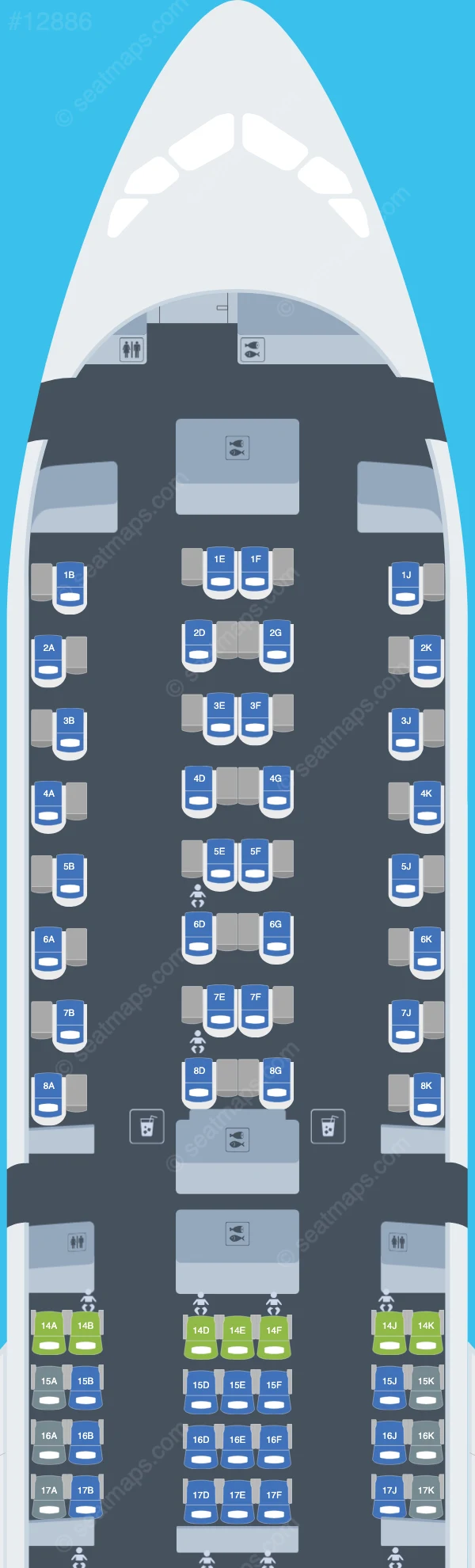 Emirates Airbus A350-900 V.2 seatmap preview