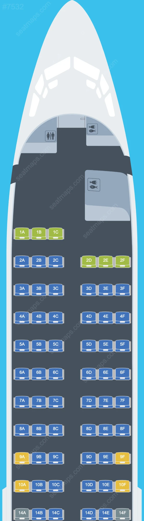 Схема салона Safair в самолете Boeing 737 737-400