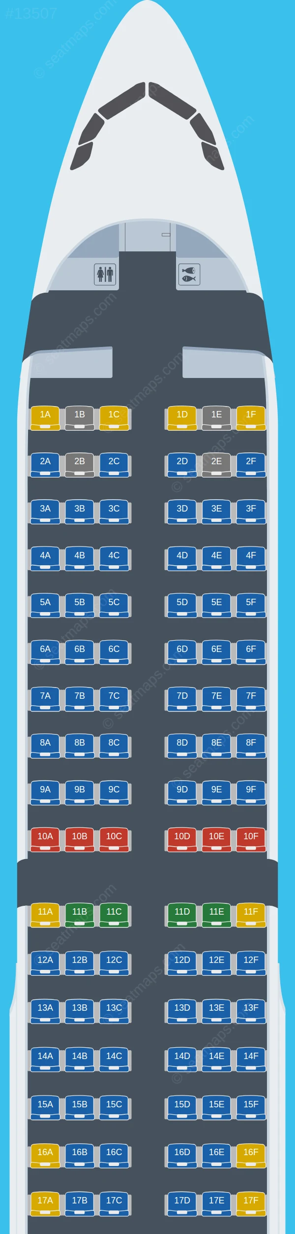 BBN Airlines Airbus A321-200 V.4 seatmap preview