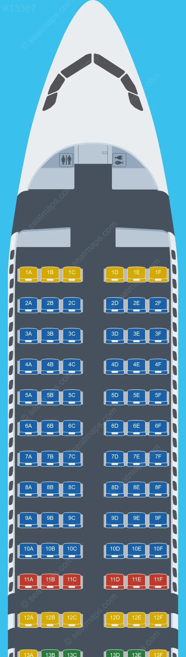 Transavia Airbus A320neo aircraft seat map A320neo