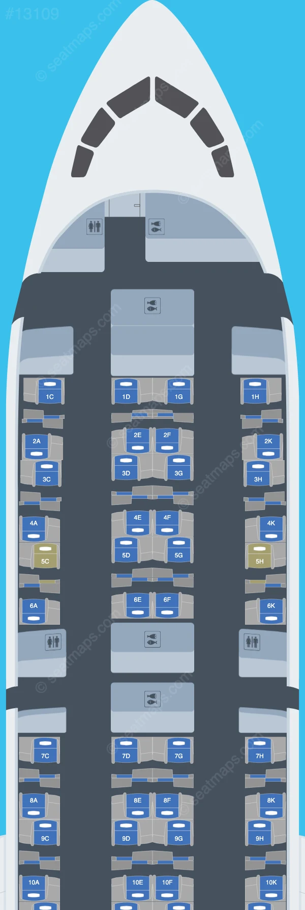 ANA - All Nippon Airways Boeing 787-9 V.5 seatmap preview