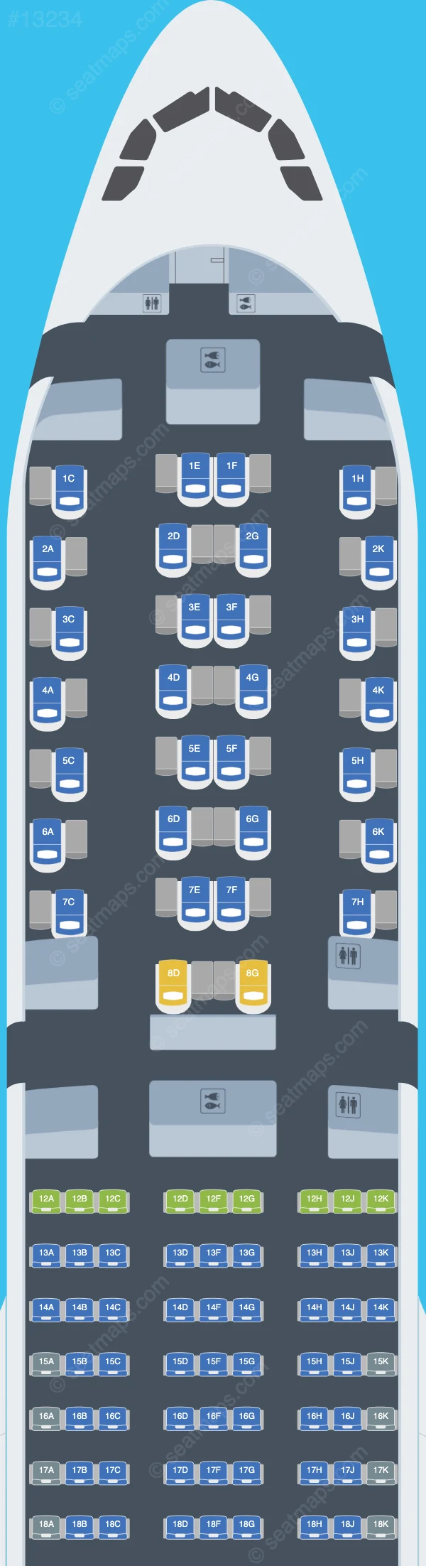 Wamos Air Airbus A330-300 V.7 seatmap preview