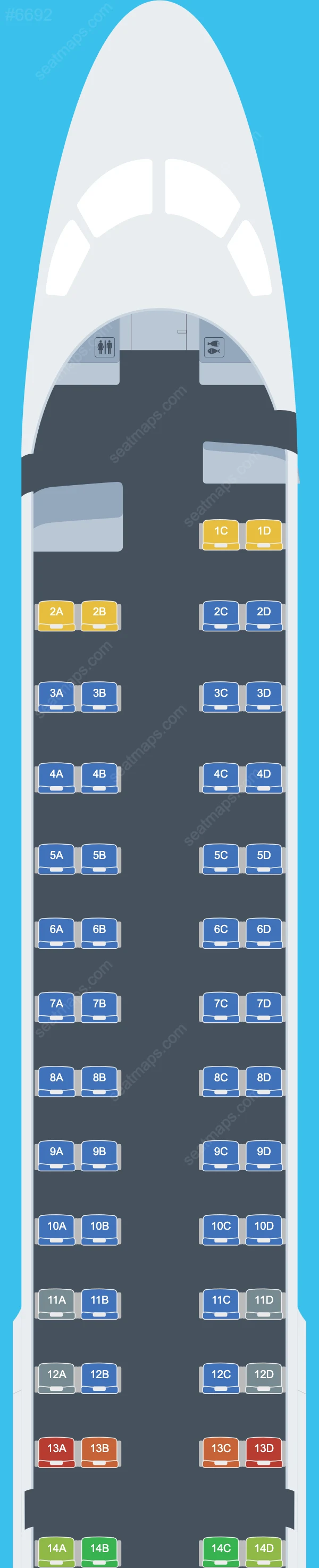 Portugalia Embraer E195 Seat Maps E195