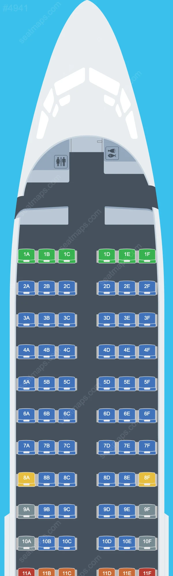 Alexandria Airlines Boeing 737 Seat Maps 737-300 V.2