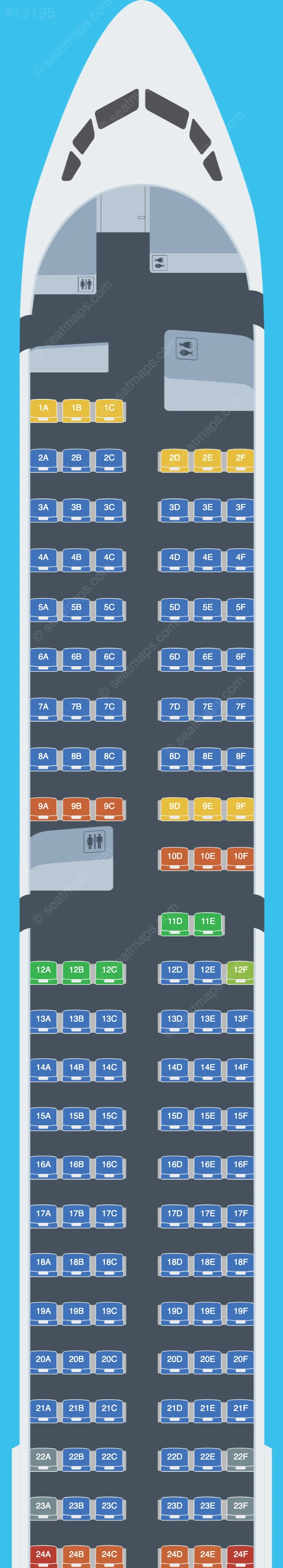 Mavi Gok Airlines Boeing 757-300 seatmap preview