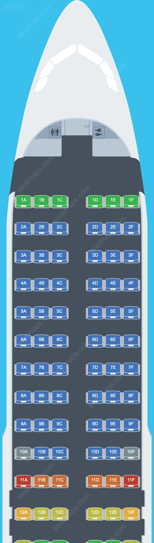 Схема салона Flex Flight в самолете Airbus A320 A320-200