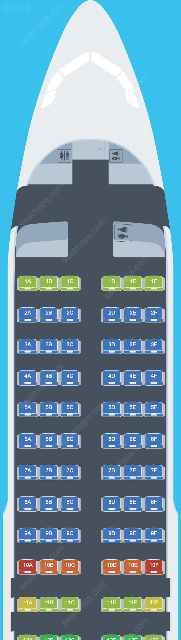 Схема салона Brussels Airlines в самолете Airbus A320 A320-200