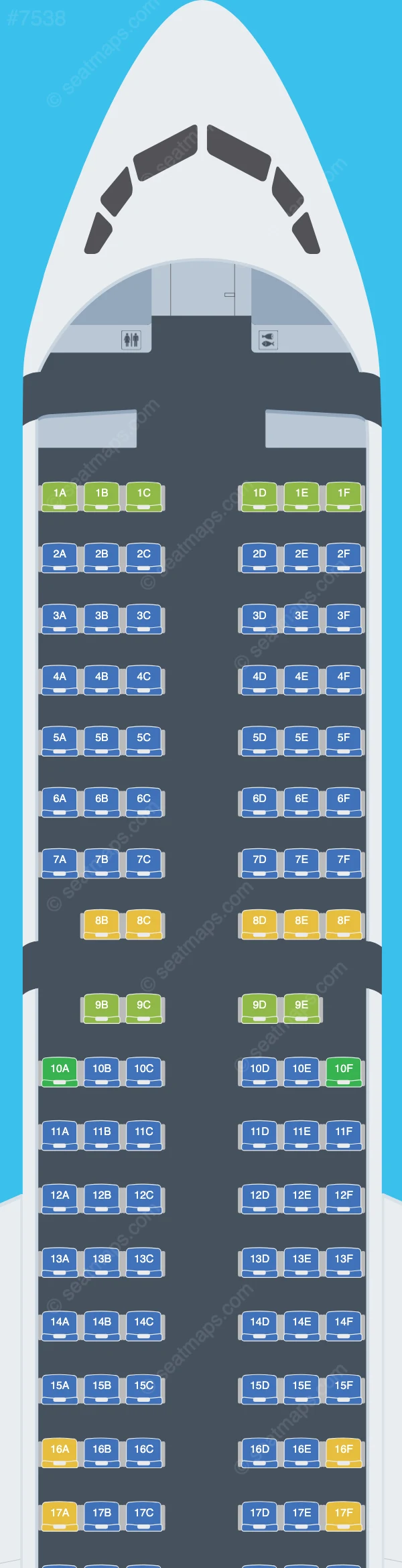 Red Wings Airlines Tupolev Tu-204-100 seatmap preview