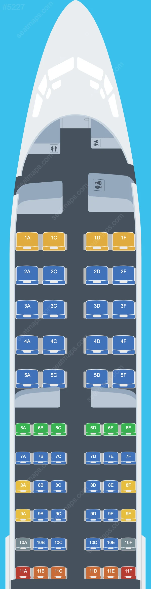 Tassili Airlines Boeing 737-800 seatmap mobile preview