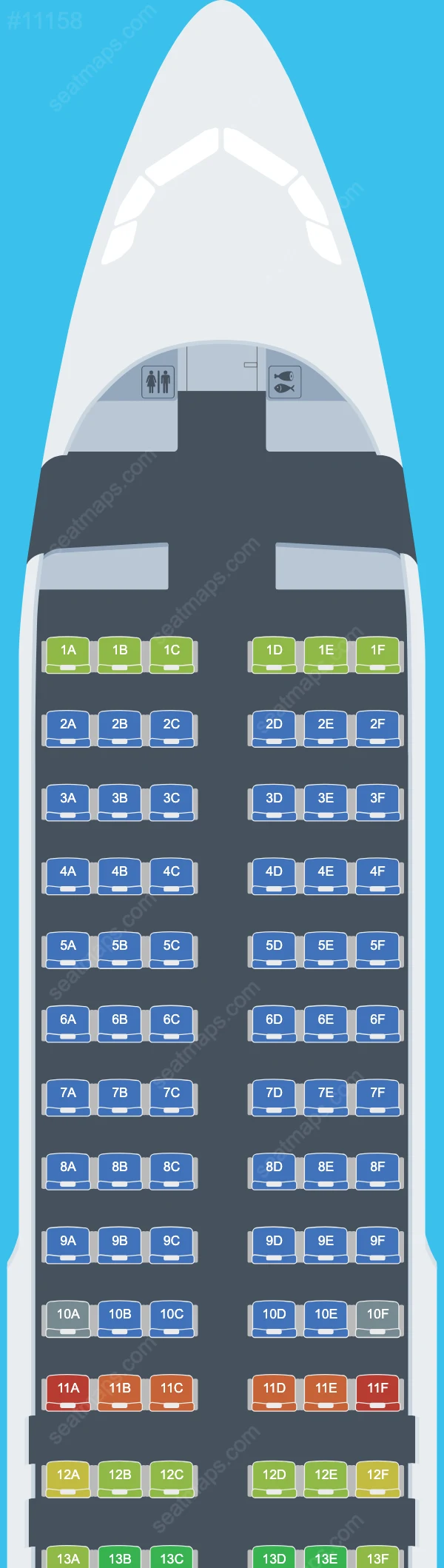 Air Cairo Airbus A320-200neo V.1 seatmap mobile preview