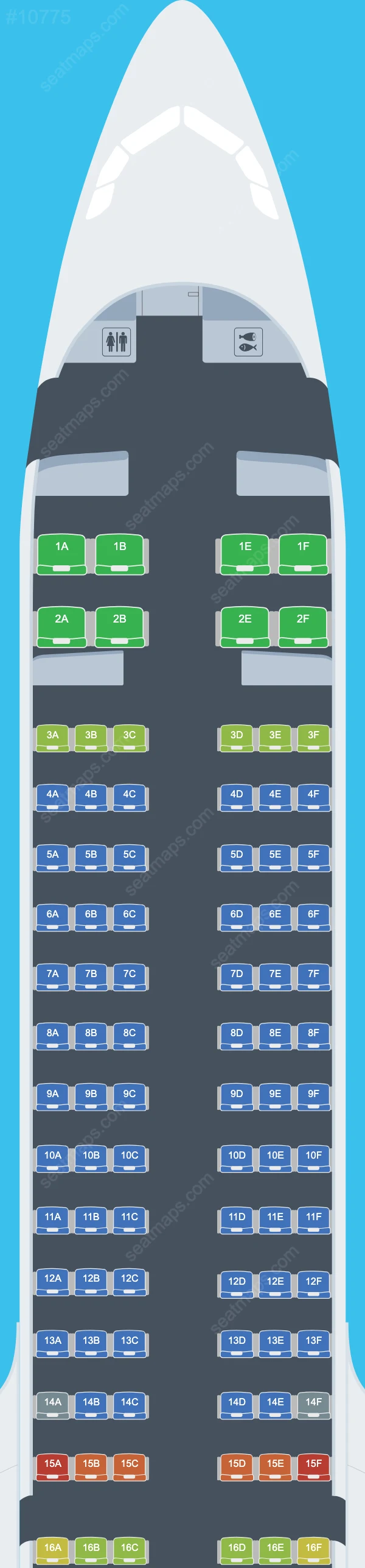 Turkish Airlines Airbus A321 Seat Maps A321-200neo NX V.1