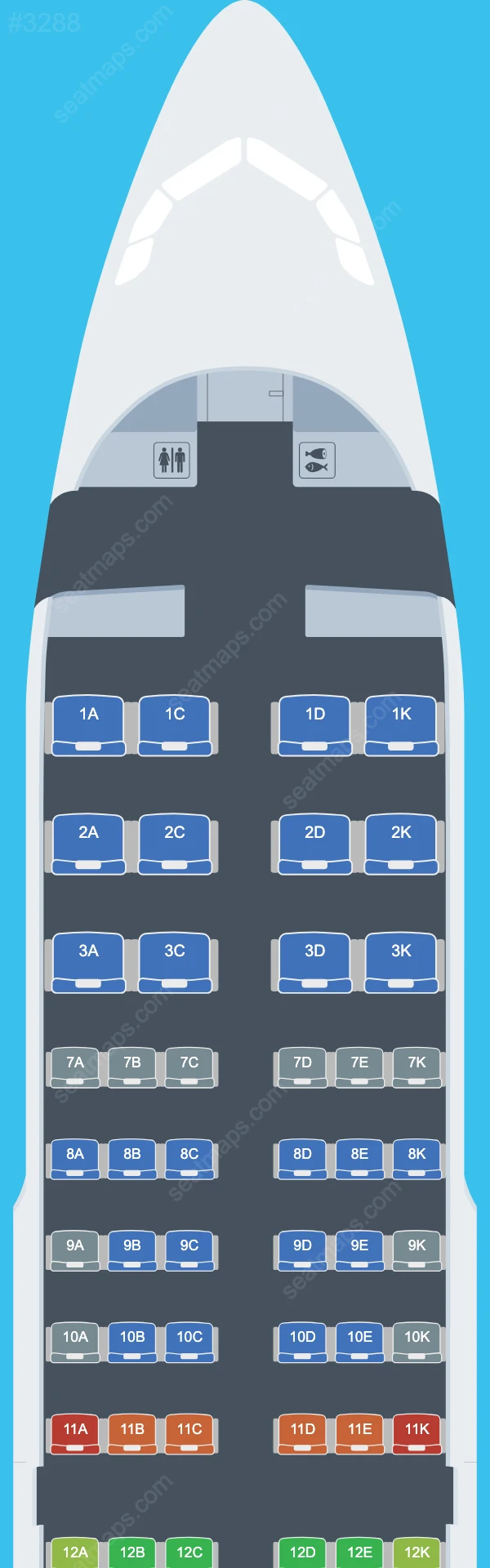 Avianca Airbus A319 Plan de Salle A319-100