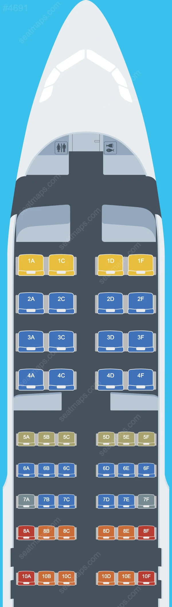 Afriqiyah Airways Airbus A320 Seat Maps A320-200