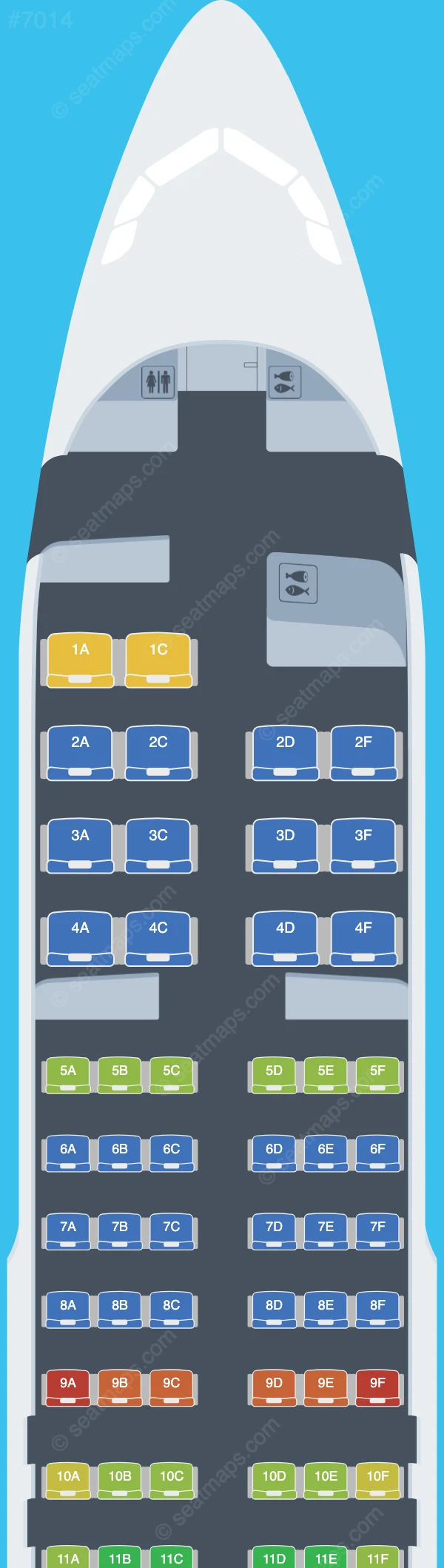 Maldivian Airbus A320-200 seatmap preview