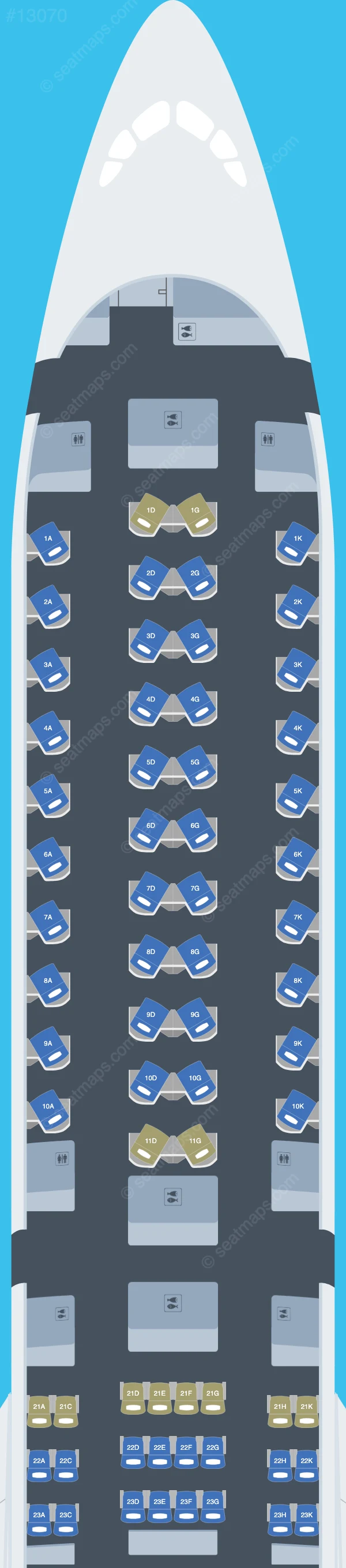 Philippine Airlines - PAL Airbus A350-1000 seatmap preview