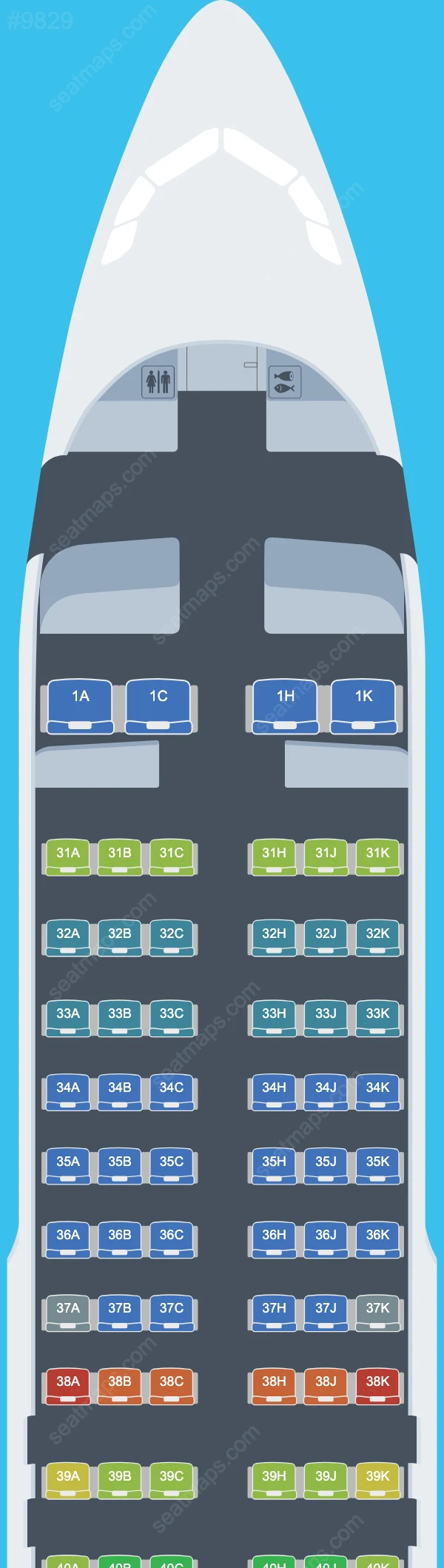 Схема салона China Southern в самолете Airbus A320 A320-200 V.1