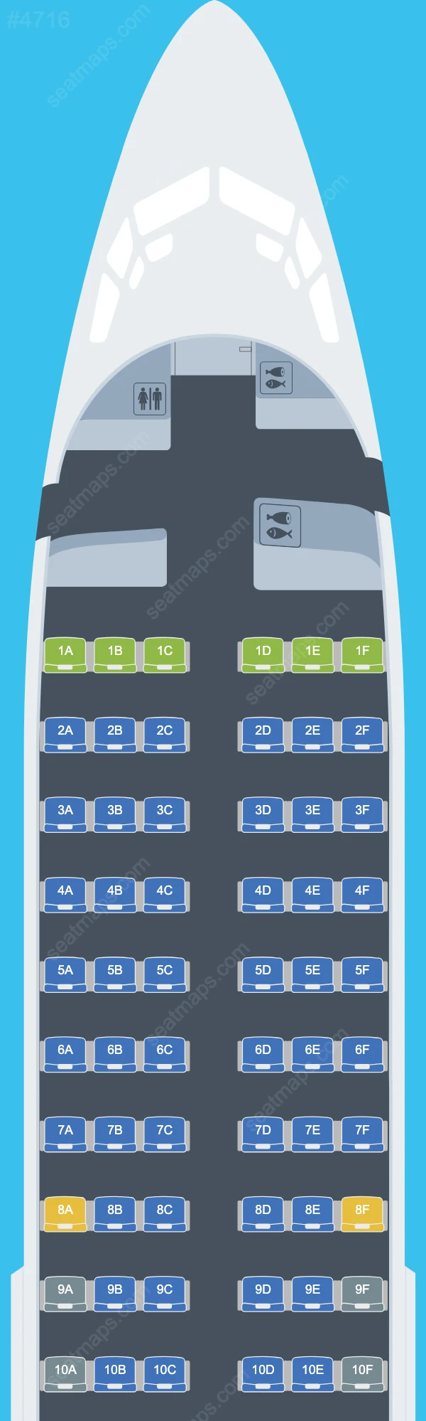 SCAT Airlines Boeing 737-300 seatmap mobile preview