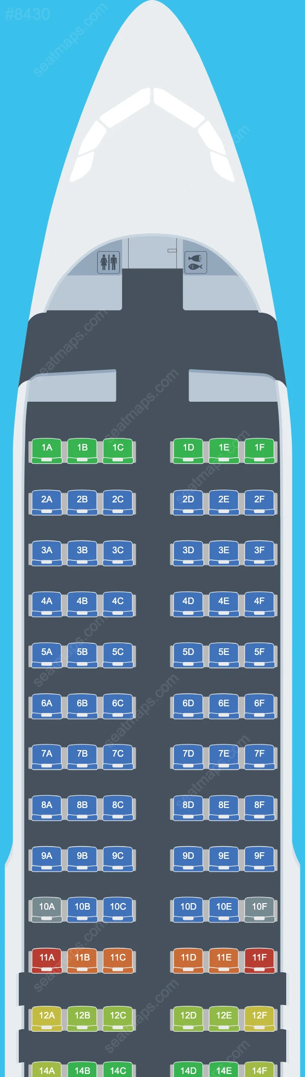 Allegiant Air Airbus A320 Seat Maps A320-200 V.1