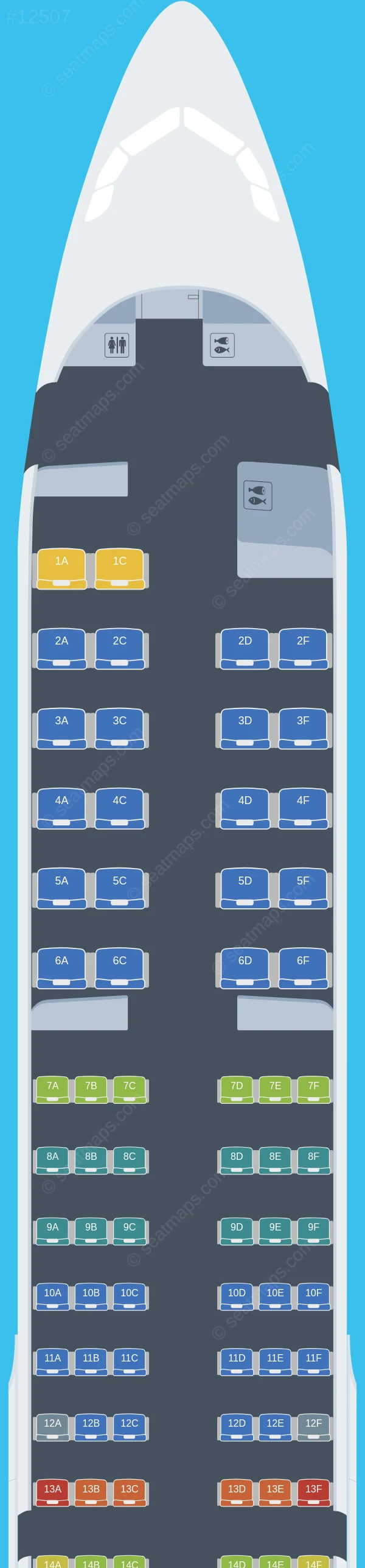 Icelandair Airbus A321neo LR seatmap preview