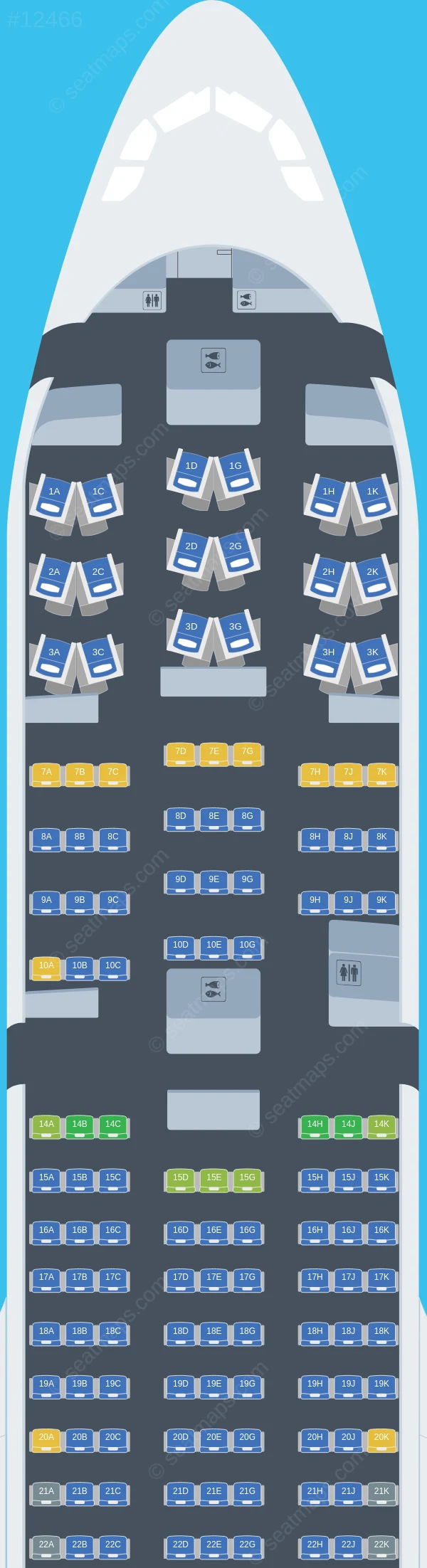 Thai AirAsia X Airbus A330-300 V.5 seatmap preview