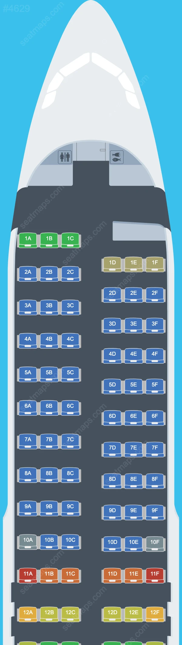 Схема салона Jordan Aviation в самолете Airbus A320 A320-200 V.2