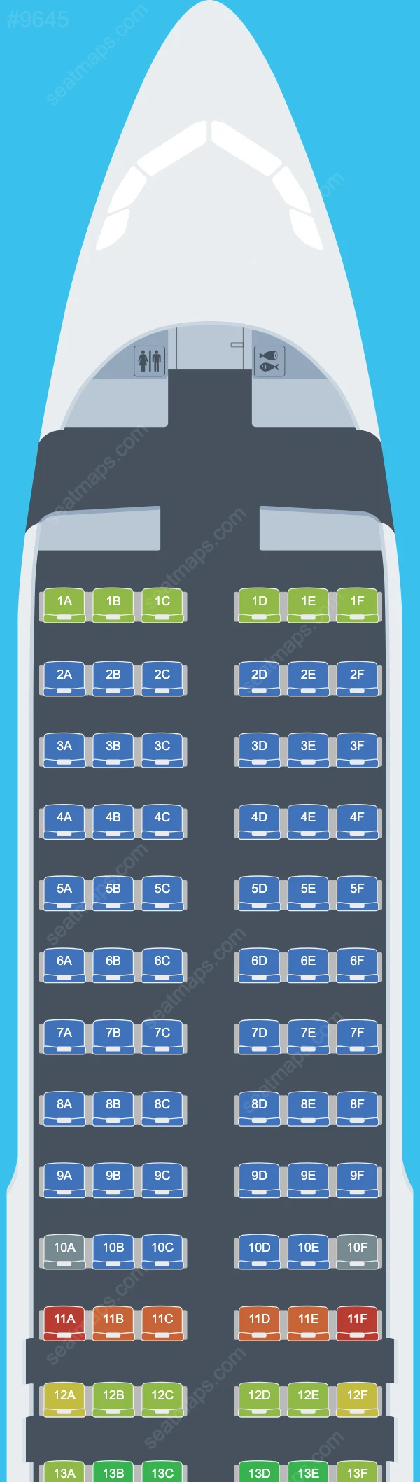 Схема салона Ryanair в самолете Airbus A320 A320-200
