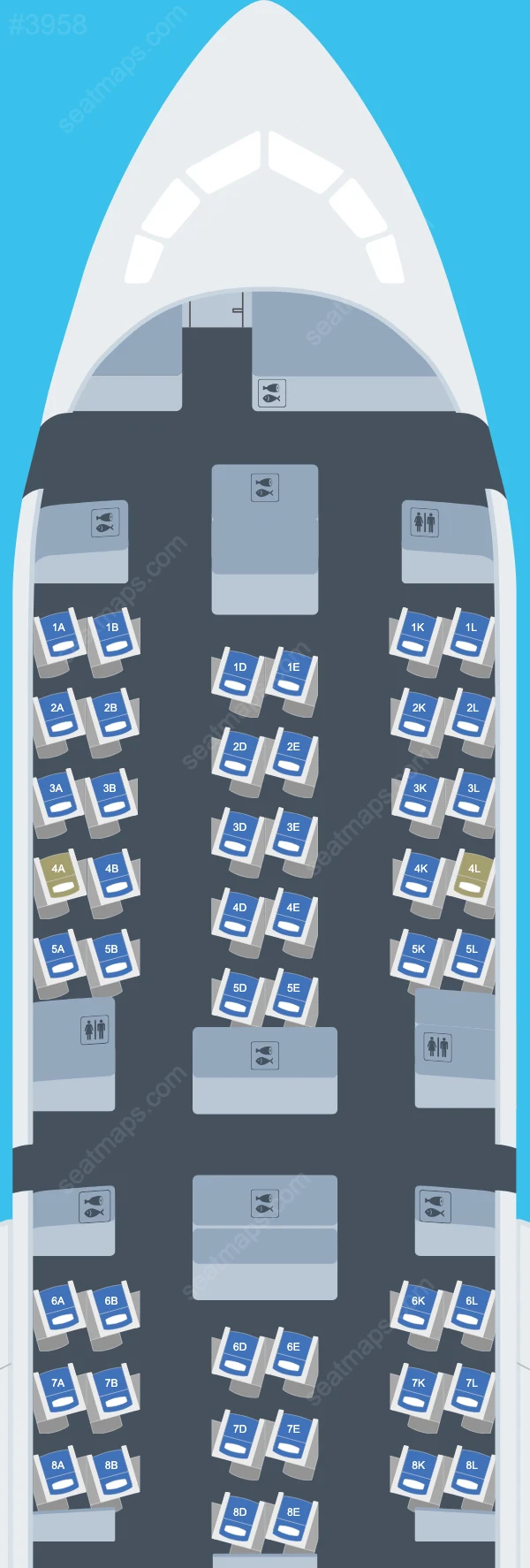 United Boeing 787-9 V.2 seatmap mobile preview