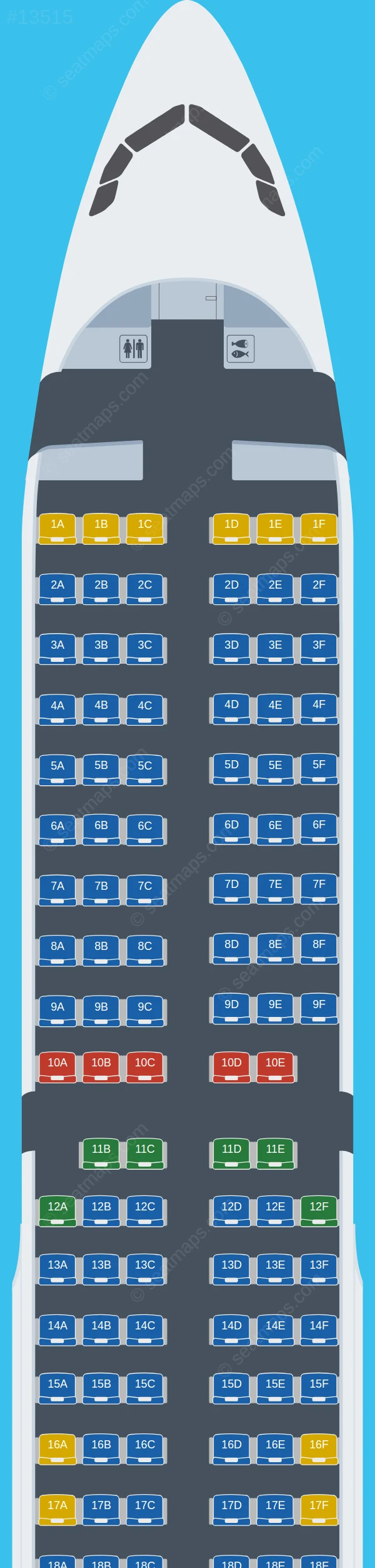 SpiceJet Airbus A321-200 seatmap preview