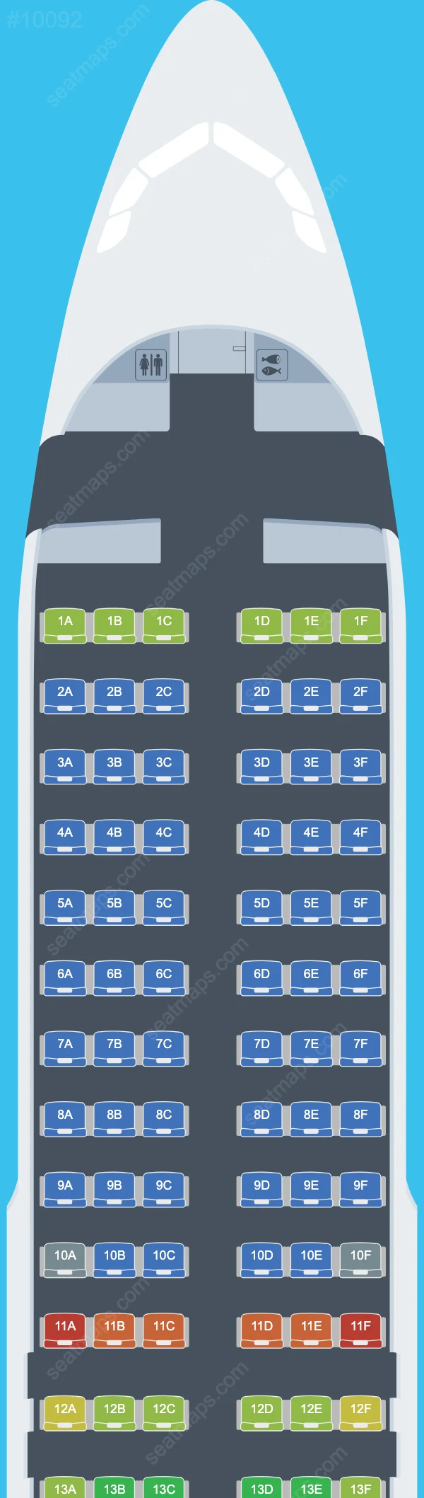 Схема салона Air Astana в самолете Airbus A320 A320-200neo V.2