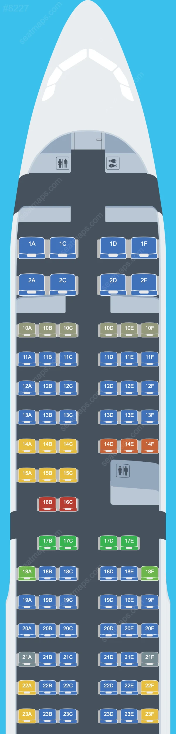 Nile Air Airbus A321-200 V.2 seatmap mobile preview