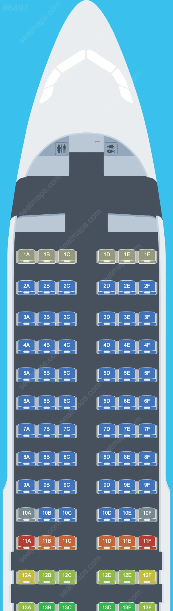 Frontier Airlines Airbus A320-200 V.2 seatmap preview