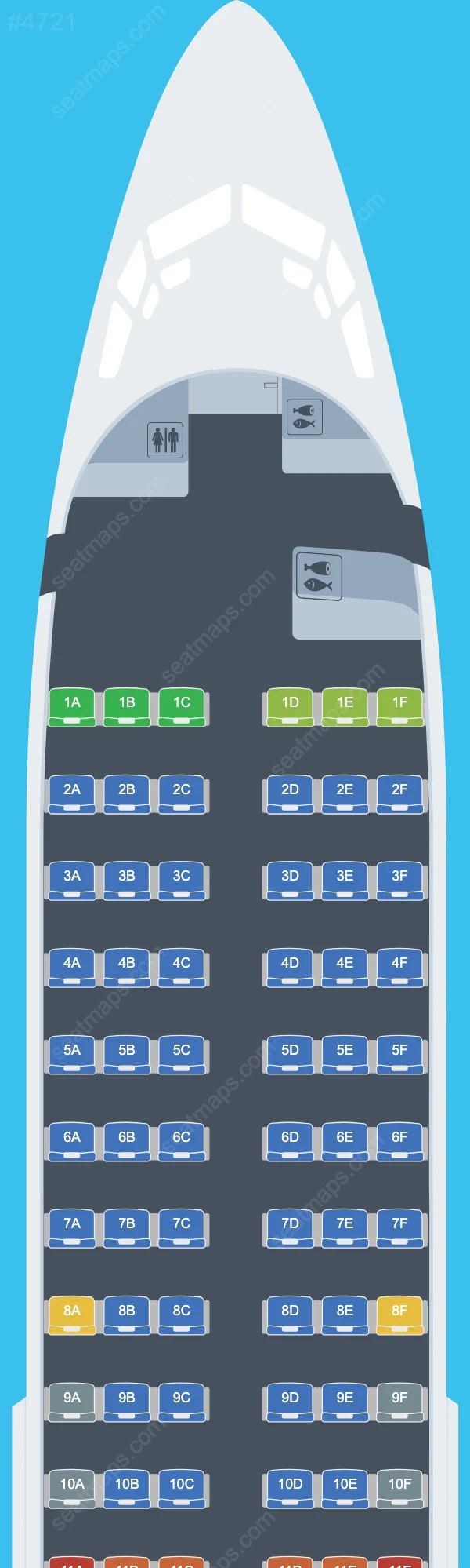 Схема салона Belavia в самолете Boeing 737 737-300