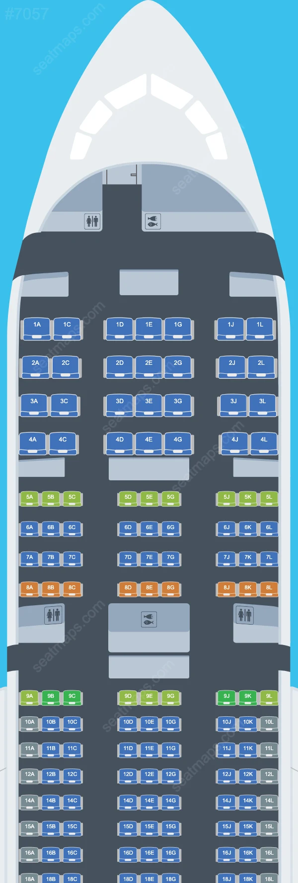 Neos Boeing 787-9 V.1 seatmap mobile preview