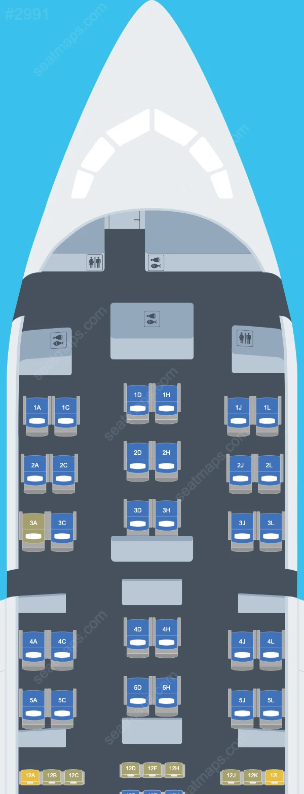 Схема салона LATAM Airlines в самолете Boeing 787 787-8