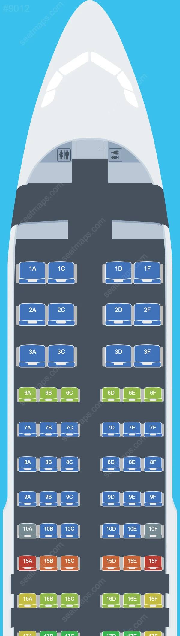 Alaska Airlines Airbus A320 Seat Maps A320-200 V.1