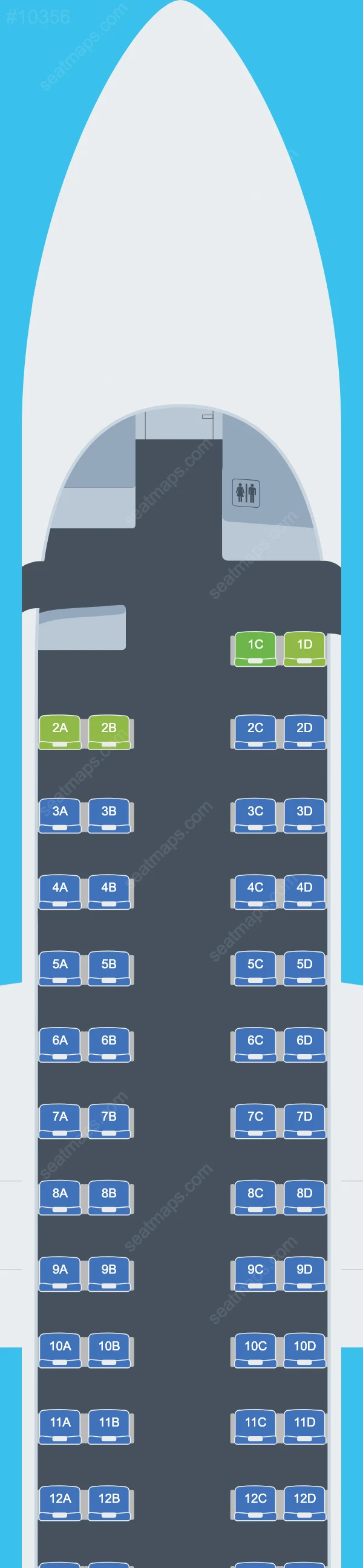 Air Tanzania Bombardier Q400 Seat Maps Q400 V.2