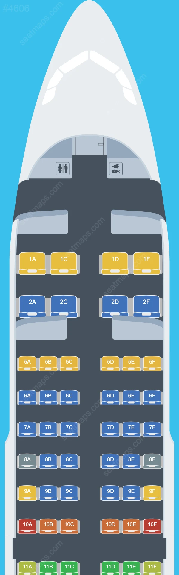 Chongqing Airlines Airbus A319 Seat Maps A319-100