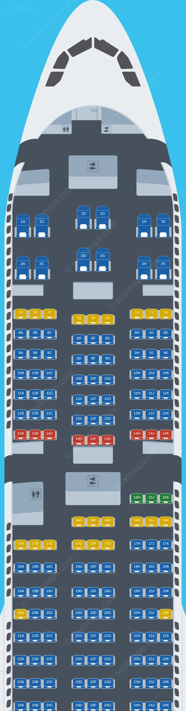 GOL Linhas Aereas Airbus A330-900neo V.2 seatmap preview