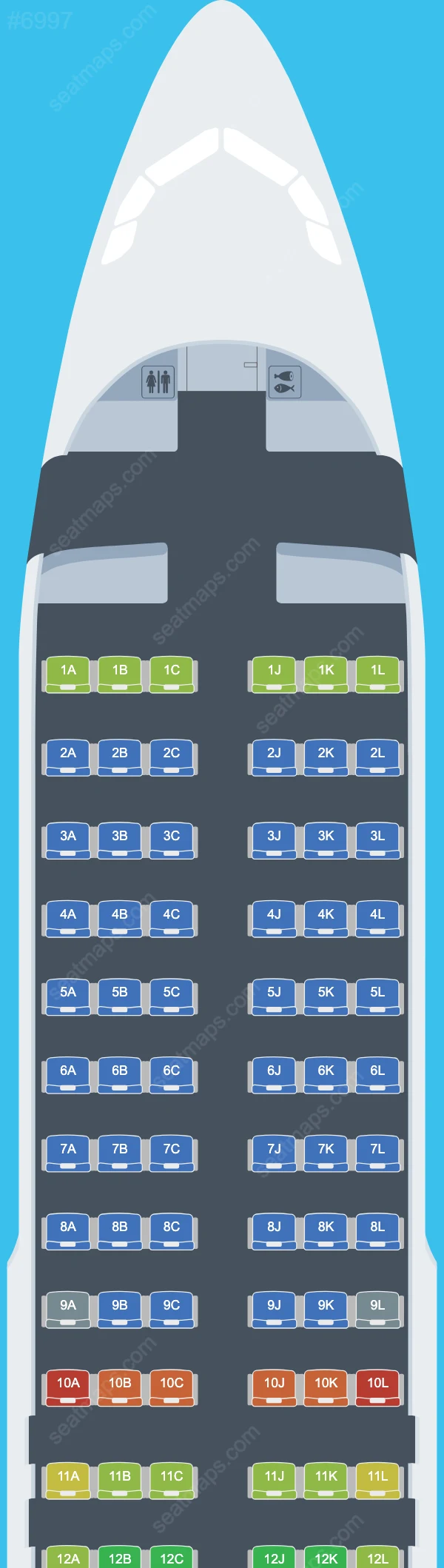 Loong Air Airbus A320-200neo seatmap preview