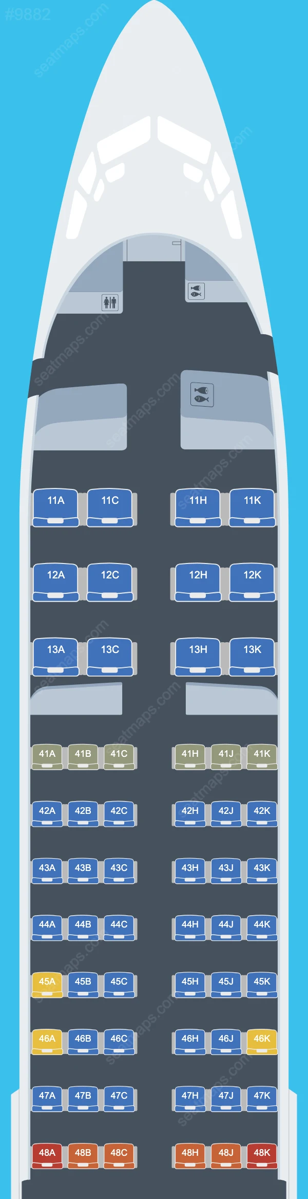 Singapore Airlines Boeing 737-800 seatmap mobile preview