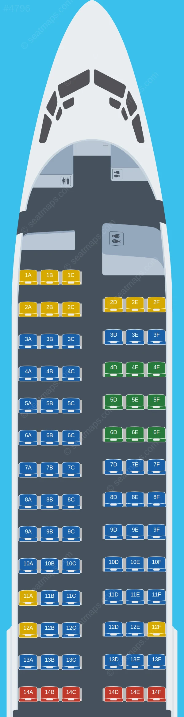 Seat Map Of TUI Airways Boeing 737 800 Aircraft