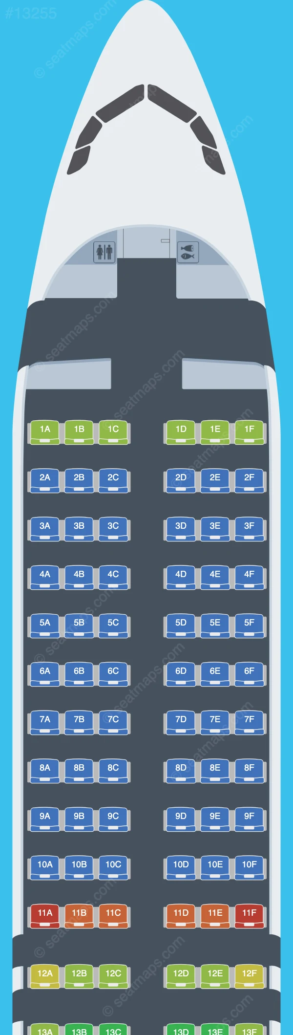 Nouvelair Airbus A320neo seatmap preview