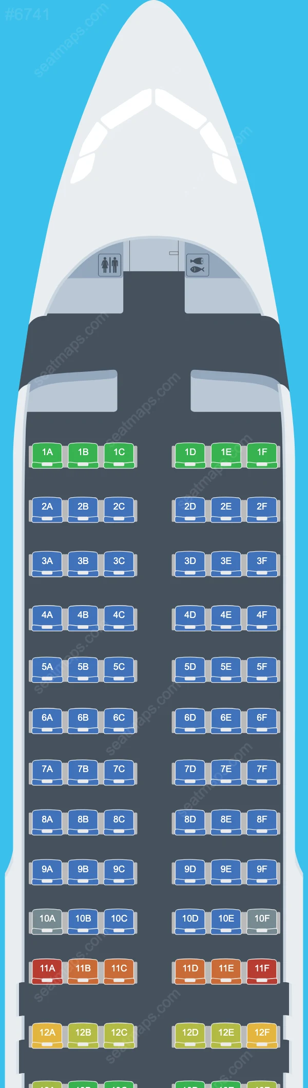 Myanmar Airways International Airbus A320 Seat Maps A320-200 V.2