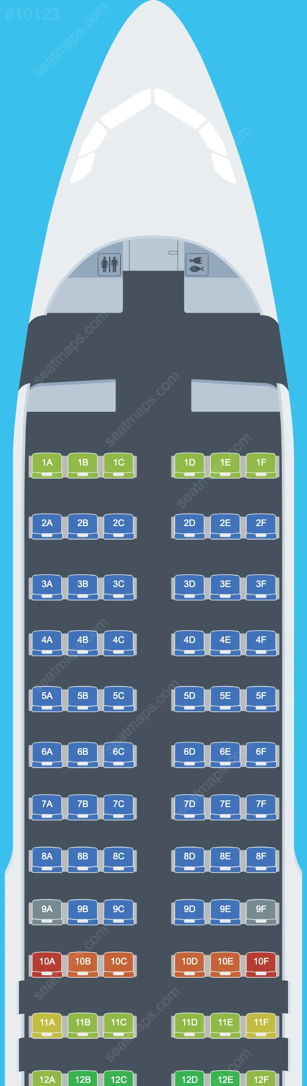 Схема салона LATAM Airlines Brasil в самолете Airbus A320 A320-200 V.1