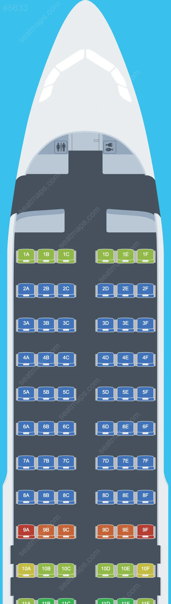Схема салона Air Moldova в самолете Airbus A320 A320-200