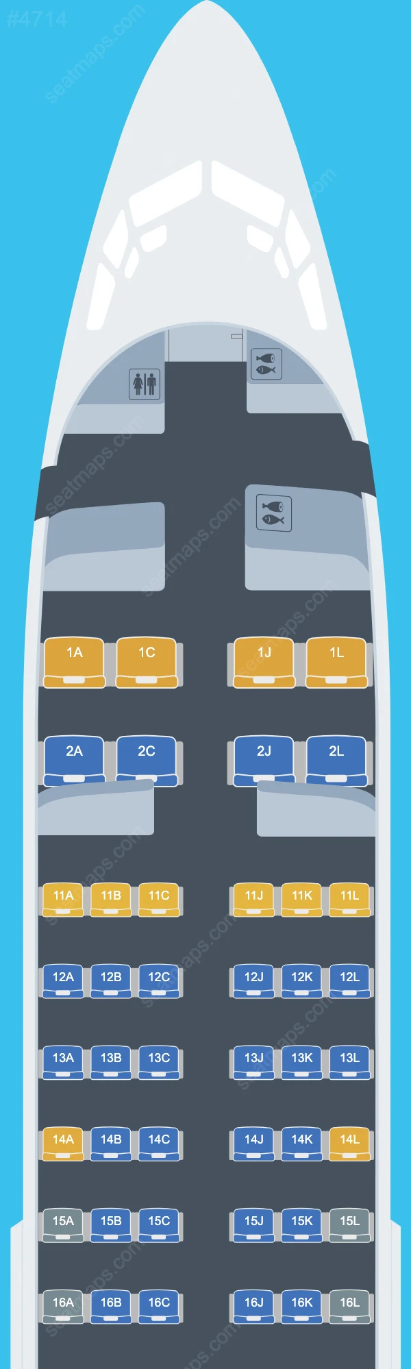 Alexandria Airlines Boeing 737 Seat Maps 737-300 V.1