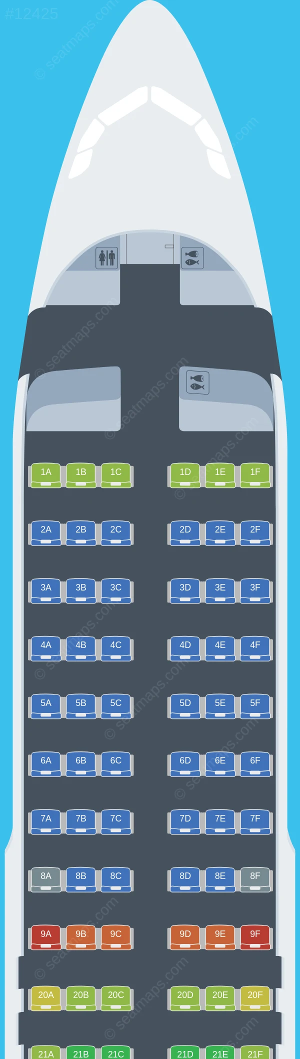 Middle East Airlines Airbus A320-200 V.2 seatmap preview